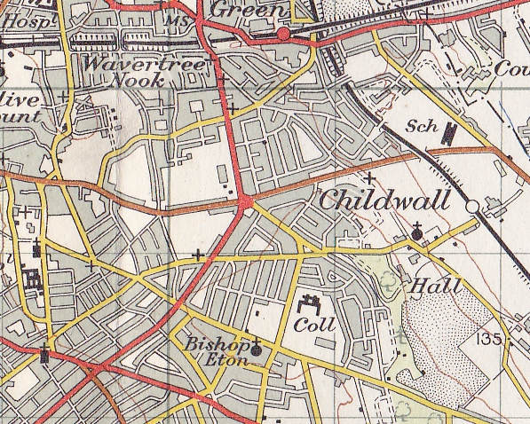 Ordnance Survey map of Childwall, 1947