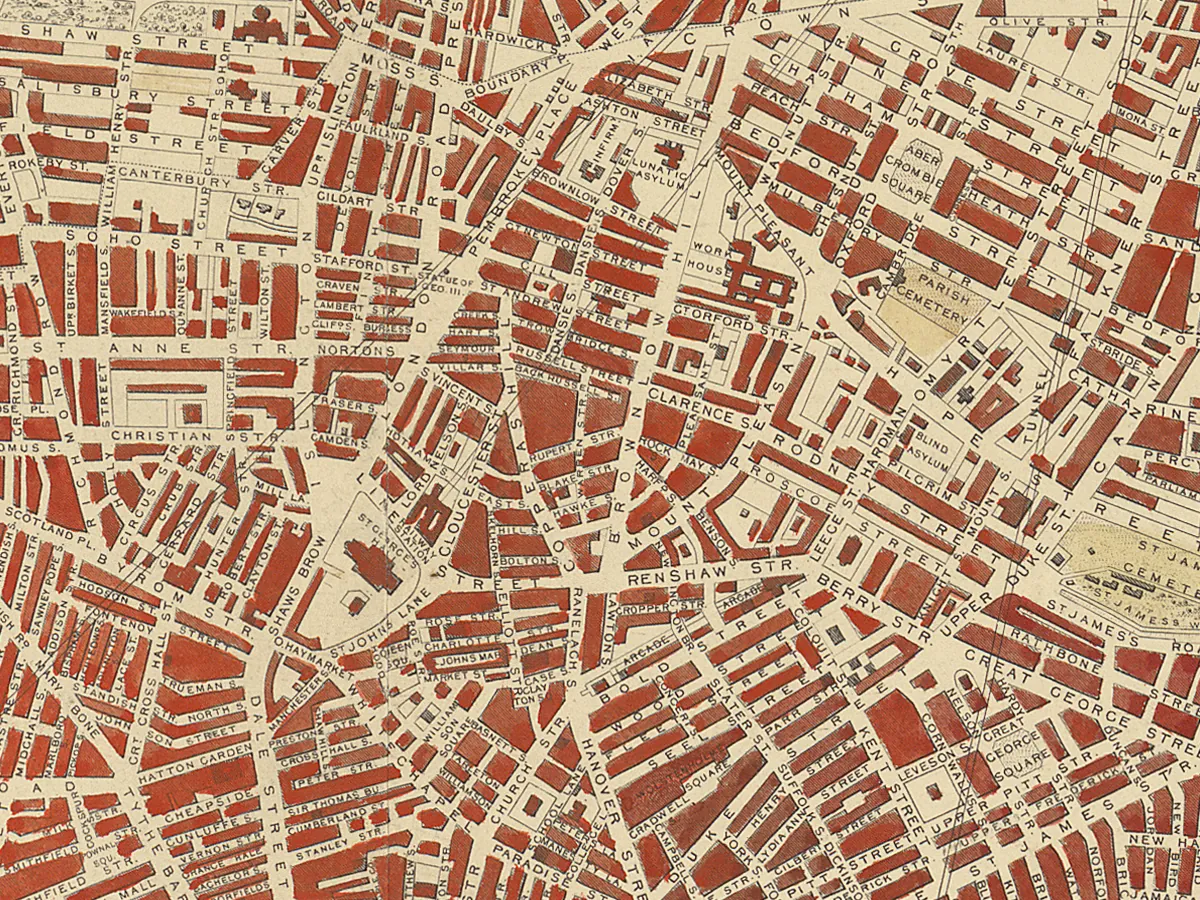 Extract of map 1851: Liverpool, by John Tallis & Company