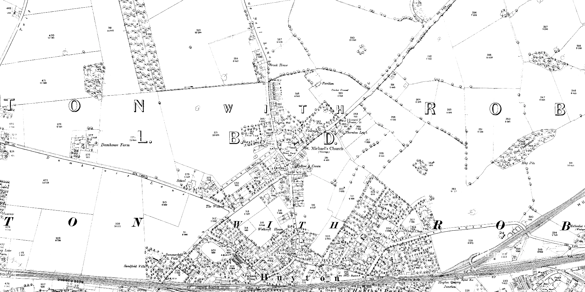 Huyton in 1890 (1:2500)