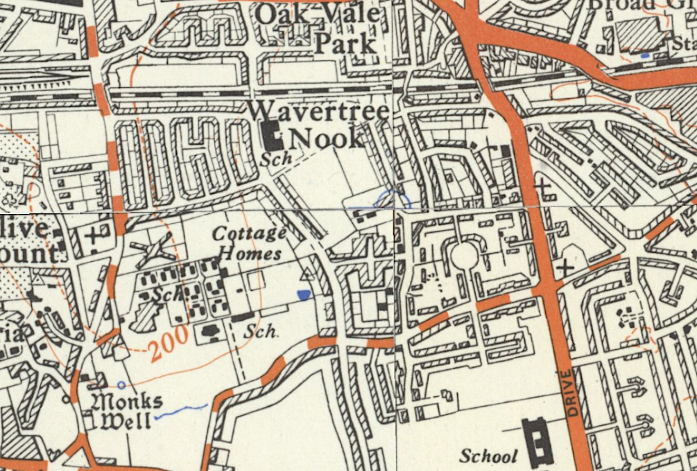 1930s map of Wavertree Garden Suburb