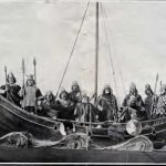 Photograph of a Viking longboat, taking during the 600th anniversary of the foundation of Liverpool