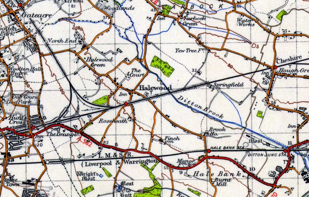 Map of Halewood, 1947, from the New Popular Edition