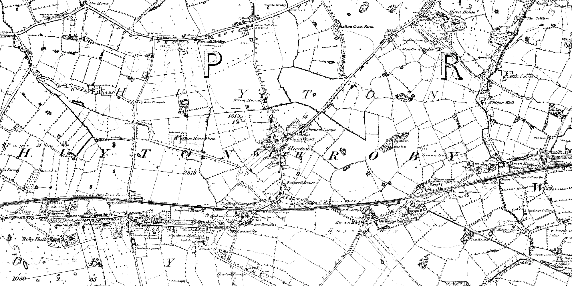 Huyton in 1850 (1:10,560)