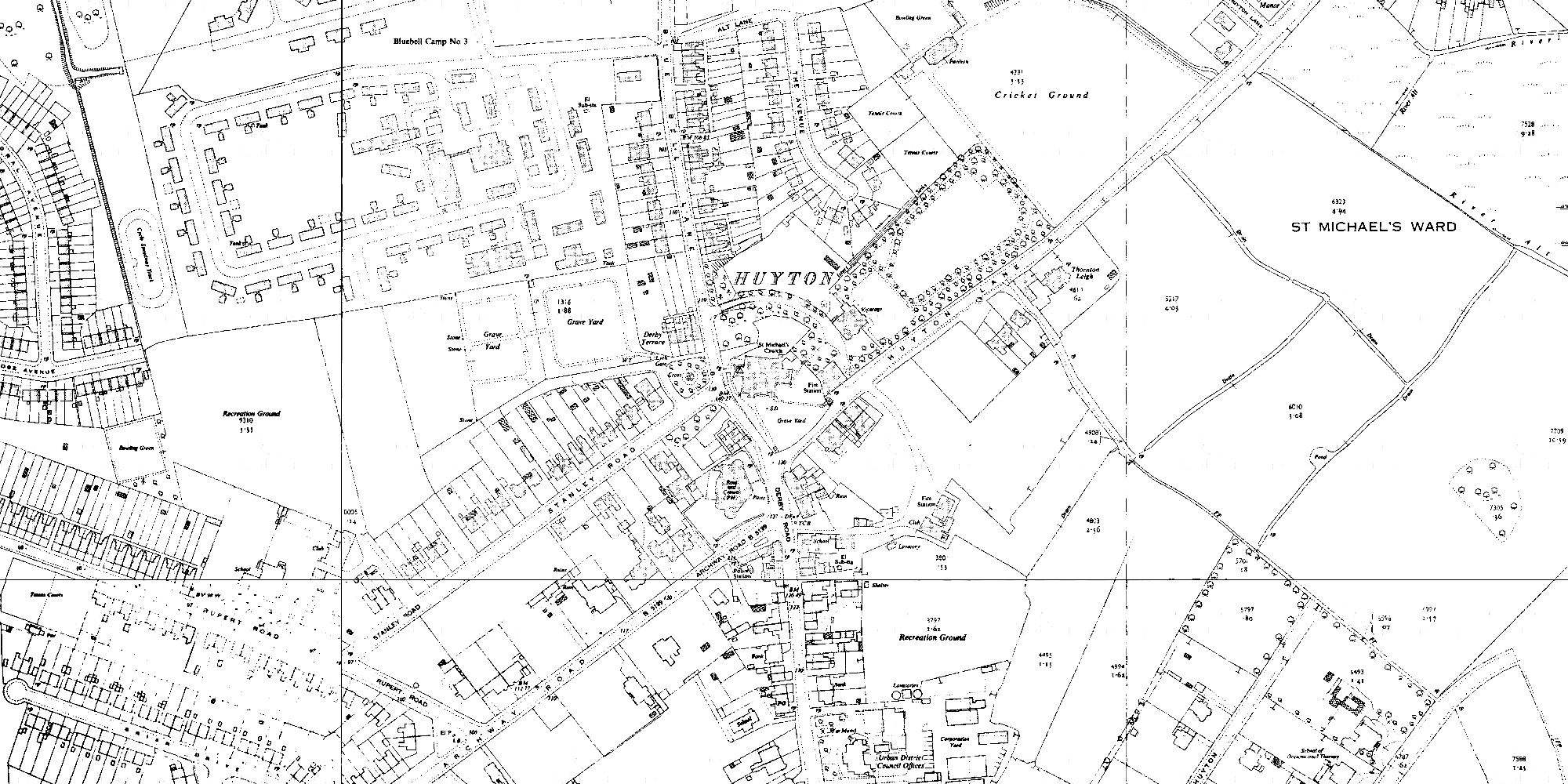 OS map of Huyton, 1955-6 (1:2500)