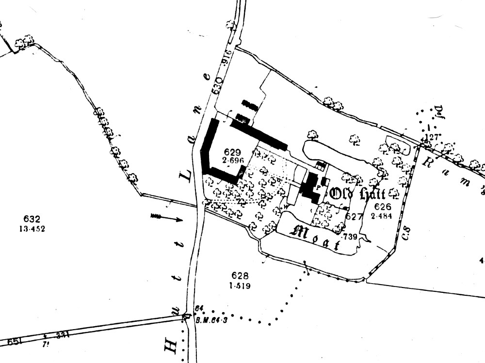 Ordnance Survey map showing Old Hutte near Hale, Liverpool