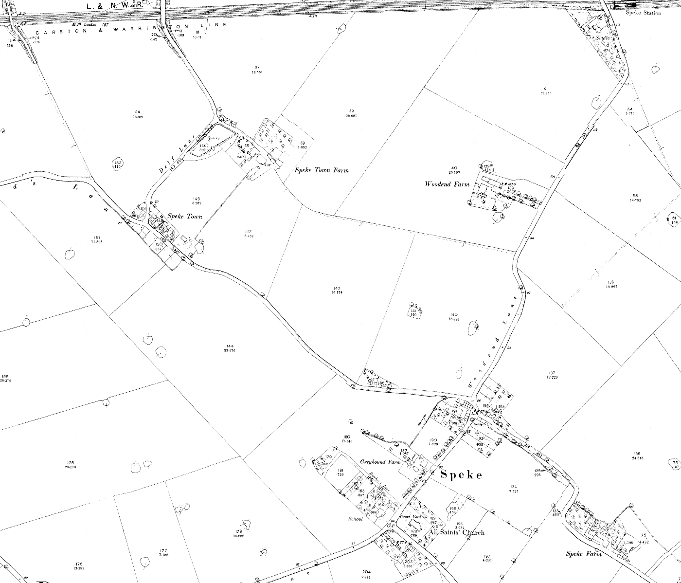Detailed map of Speke from 1893