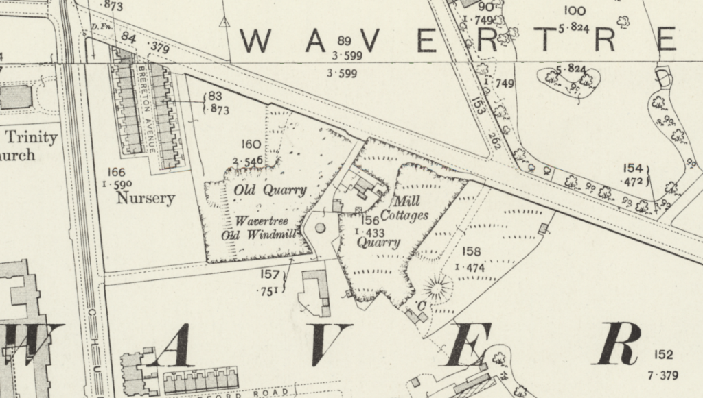 Old OS map of Wavertree Mill
