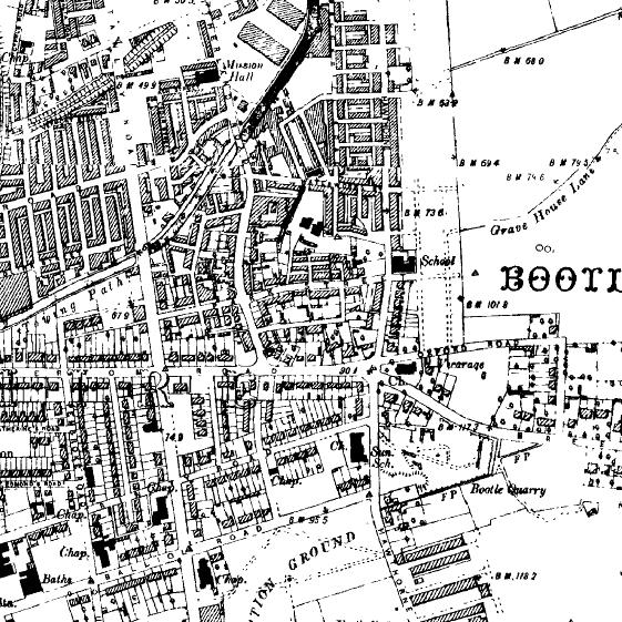 Bootle on the Ordnance Survey map of 1894