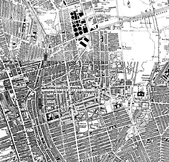 Bootle on the Ordnance Survey map of 1938