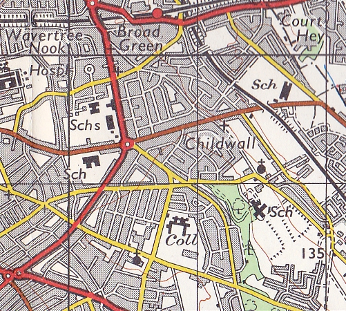 Ordnance Survey map of Childwall, 1964-72