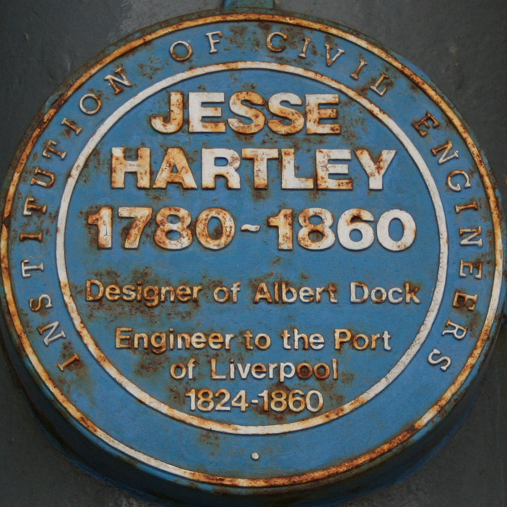 Photograph of the Blue Plaque dedicated to Jesse Hartley