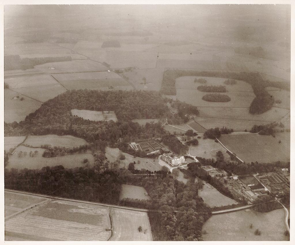 Aerial view of Croxteth Hall, taken in 1954