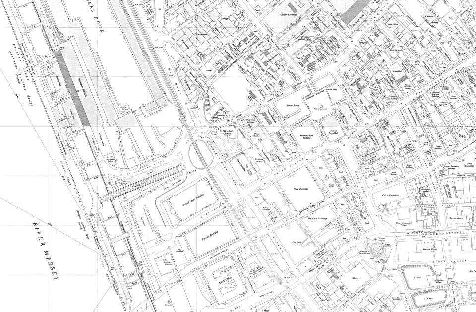 Map of George's Dock Gates in the 20th century