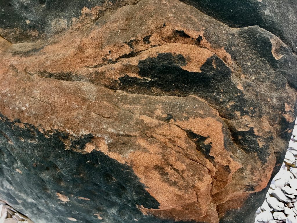 Photo demonstrating the natural sandstone making up the Calder Stones