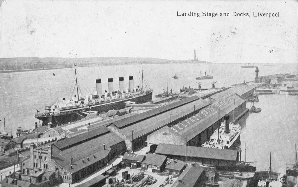 Photograph of Prince's Dock, Liverpool, lookg across the Mersey to Wirral