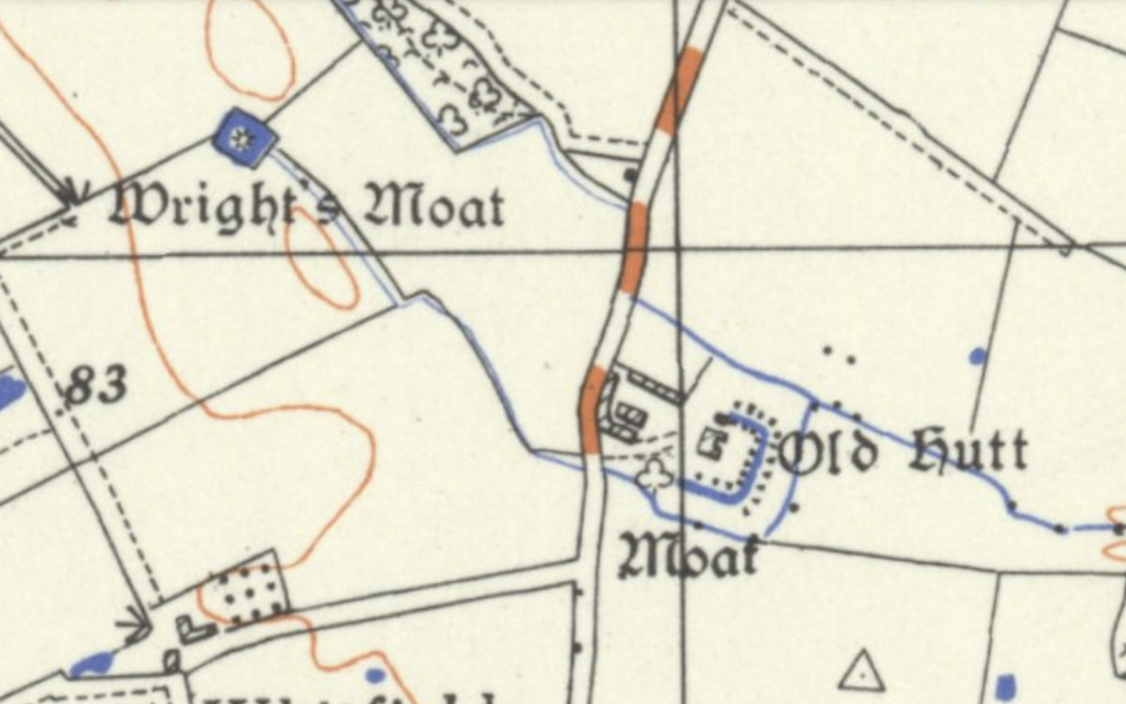 Old map showing Wright's Moat and Old Hutt