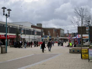 Photograph of shops in Derby Road, Huyton