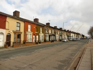 Photo graph of Walton Breck Road, Liverpool, with terraced houses